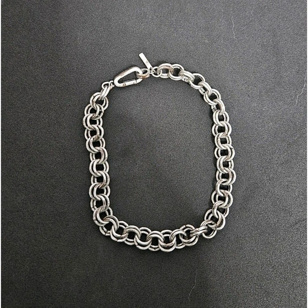 AllSaints Men's Rolo Chain Bracelet Biker Weathered